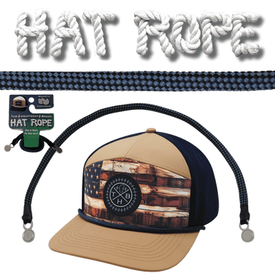 Hat Rope — Black / Blue, Checkered (Hat Not Included)