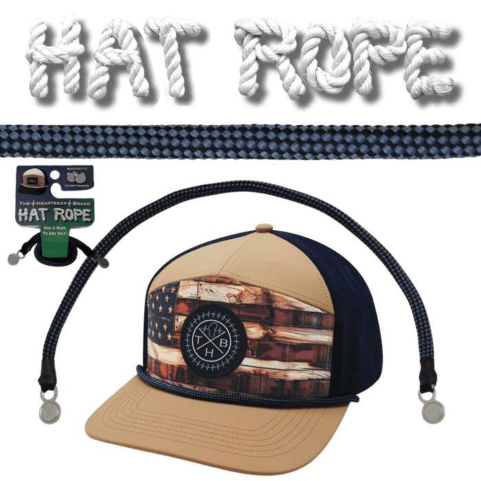 Hat Rope - Black / Blue - Checkered (Hat Not Included)