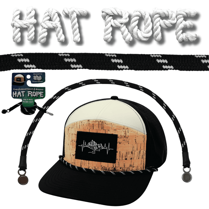 Hat Rope - Black / White - Dash (Hat Not Included)