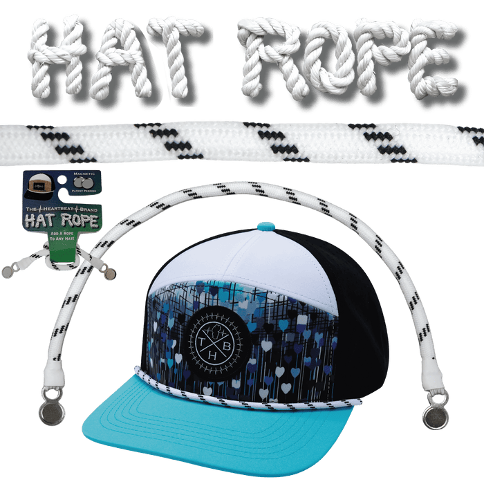 Hat Rope - White / Black - Dash (Hat Not Included)