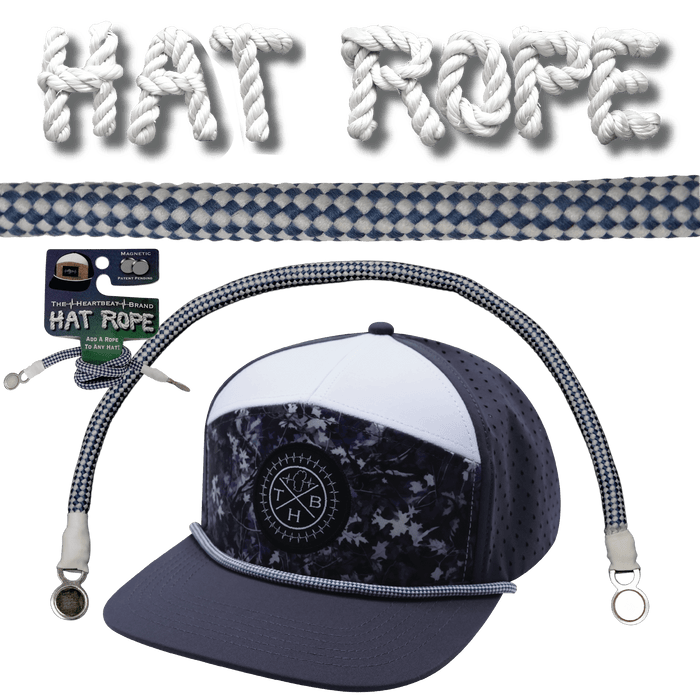 Hat Rope - White / Blue - Checkered (Hat Not Included)