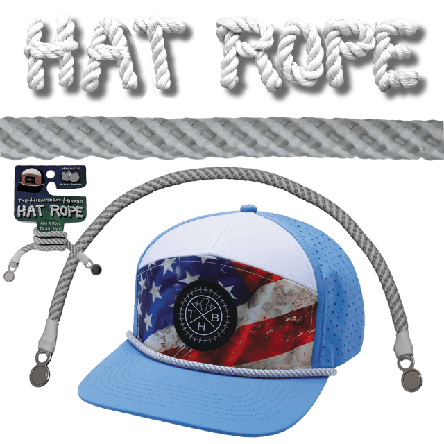 Hat Rope - Gray / White - Spiral