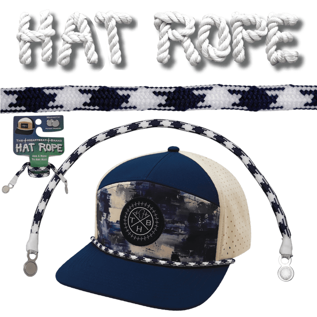 Hat Rope - White / Navy - Aztec