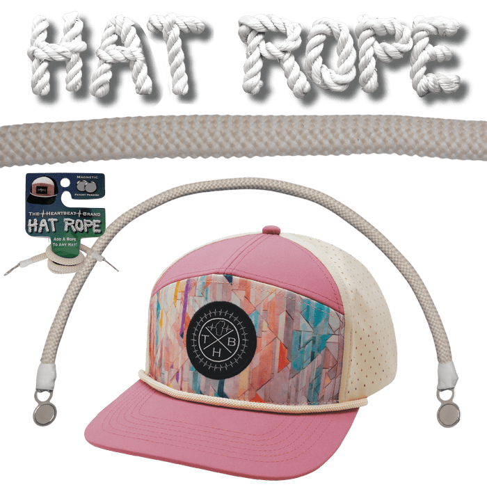 Hat Rope - Cream / White - Waves (Hat Not Included)