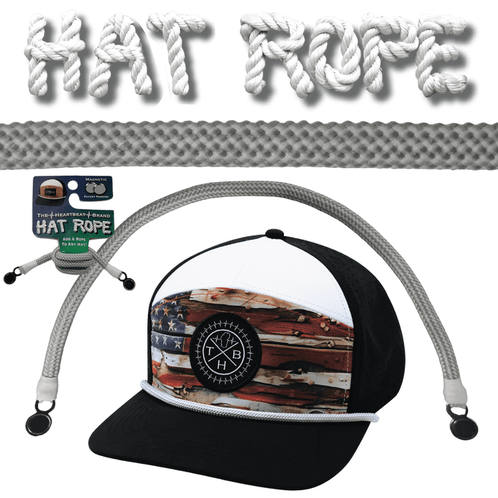 Hat Rope - Gray / White - Waves (Hat Not Included)