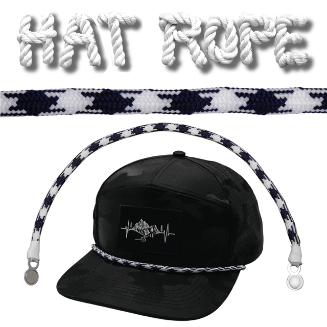 Hat Rope - White / Navy - Aztec