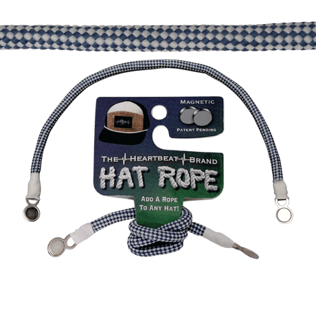 Hat Rope - White / Blue - Checkered