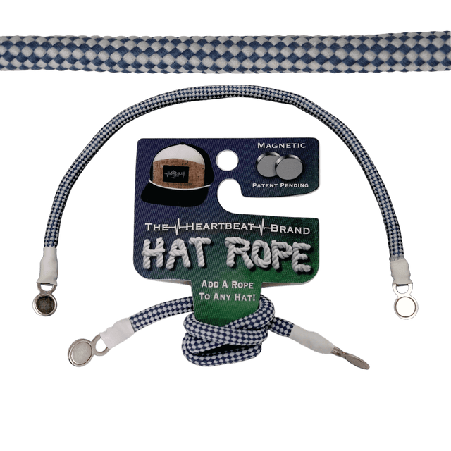 Hat Rope - White / Blue - Checkered
