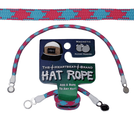 Hat Rope - Neon Blue / Neon Pink  - Aztec