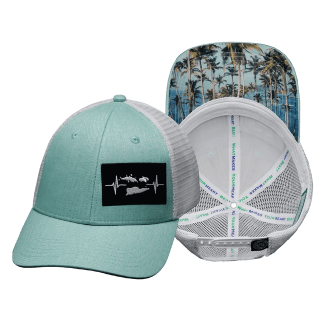 Virgin Islands Hat - Low Profile - Teal / White - Trucker Mesh