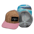 Virgin Islands Hat - Baseball Hat Fit  - Cork - Pink / Gray - Trucker Mesh