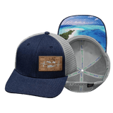 Virgin Islands Hat - Baseball Hat Fit - Heather Navy / Gray - Trucker Mesh