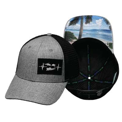 Virgin Islands Hat — Low Profile, Gray / Black, Trucker Mesh