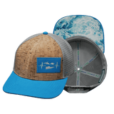 Virgin Islands Hat - Baseball Hat Fit - Cork - Teal / Gray - Trucker Mesh