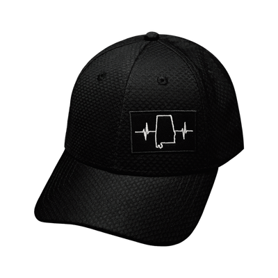 Alabama Hat, Athletiic Fit,  Airmesh, Snapback Hat, Black, Mens Hat, Womens Hat, Front Picture