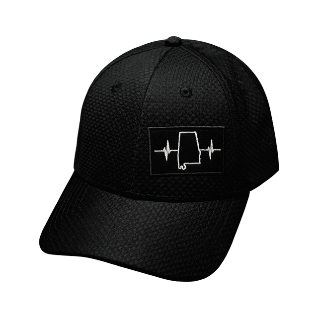 Alabama Hat, Athletiic Fit,  Airmesh, Snapback Hat, Black, Mens Hat, Womens Hat, Front Picture