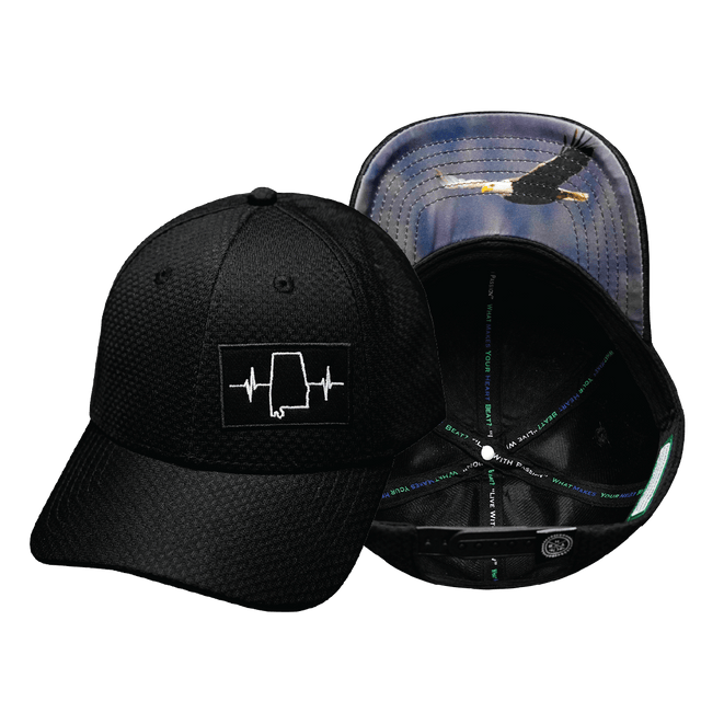 Alabama Hat, Athletiic Fit,  Airmesh, Snapback Hat, Black, Mens Hat, Womens Hat, Main Picture