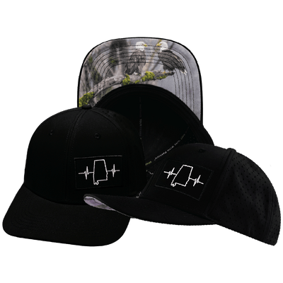 Alabama Hat — Baseball Hat Fit, Black, Laser Mesh
