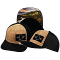 Alabama Hat - Baseball Hat Fit - Cork - Black - Trucker Mesh