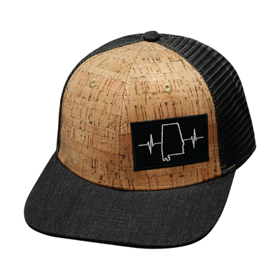 Alabama Hat, Baseball Hat, Snapback Hat, Cork, Charcoal, Mens Hat, Womens Hat, Front Picture