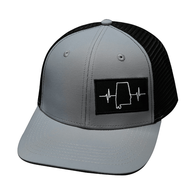 Alabama Hat, Baseball Hat, Snapback Hat, Gray, Black, Mens Hat, Womens Hat, Front Picture