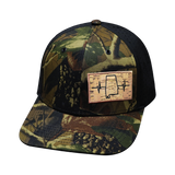 Alabama Hat, Baseball Hat, Snapback Hat, Tan Tree Camo, Black, Mens Hat, Womens Hat, Front Picture