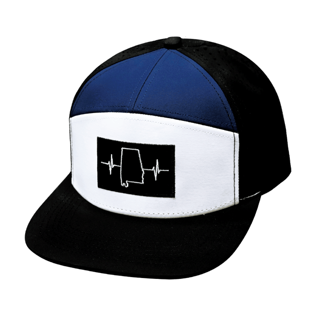 Alabama Hat, Flat Bill, Snapback Hat, Black, White, Navy, Mens Hat, Womens Hat, Front Picture