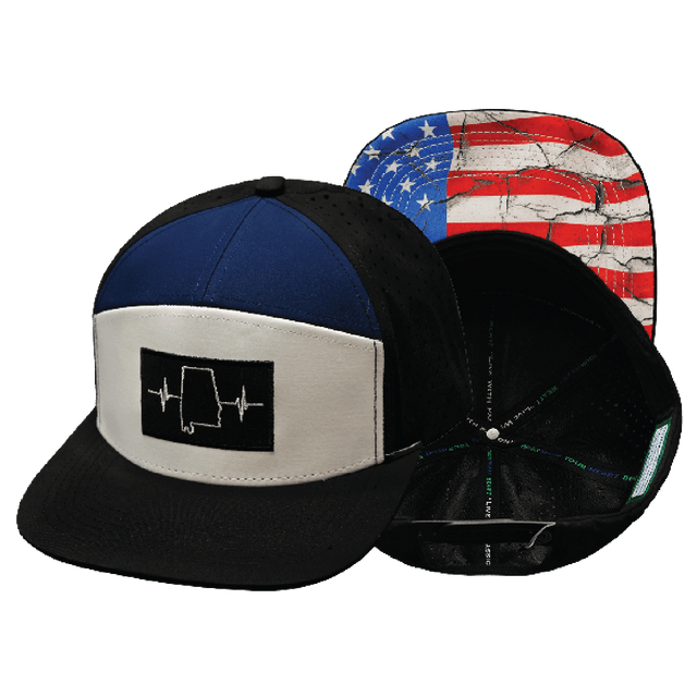 Alabama Hat, Flat Bill, Snapback Hat, Black, White, Navy, Mens Hat, Womens Hat, Main Picture