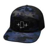 Alabama Hat, Flat Bill, Snapback Hat, Navy Camo, Black, Mens Hat, Womens Hat, Front Picture