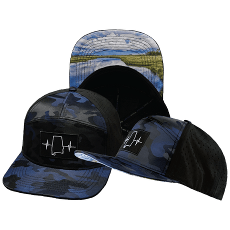 Alabama Hat, Flat Bill, Snapback Hat, Navy Camo, Black, Mens Hat, Womens Hat, Main Picture