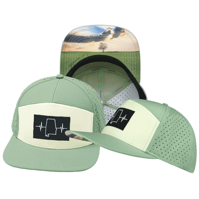 Alabama Hat — Flat Bill, Sage / Cream, Laser Mesh