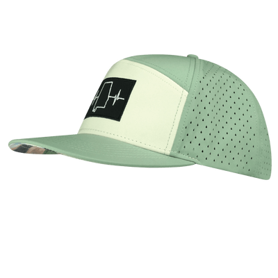Alabama Hat, Flat Bill, Snapback Hat, Sage, Cream, Mens Hat, Womens Hat, Side Picture