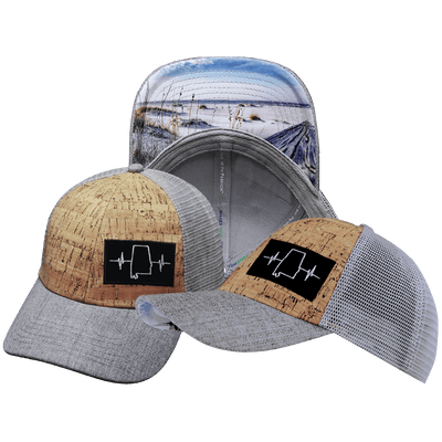 Alabama Hat — Low Profile, Cork, Heather Gray / Gray, Trucker Mesh