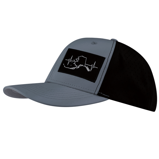 Alaska Hat, Baseball Hat, Snapback Hat, Gray Blue, Black, Mens Hat, Womens Hat, Side Picture