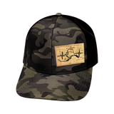 Alaska Hat, Baseball Hat, Snapback Hat, Tan Camo, Black, Mens Hat, Womens Hat, Front Picture
