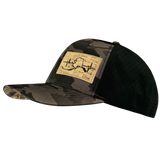 Alaska Hat, Baseball Hat, Snapback Hat, Tan Camo, Black, Mens Hat, Womens Hat, Side Picture