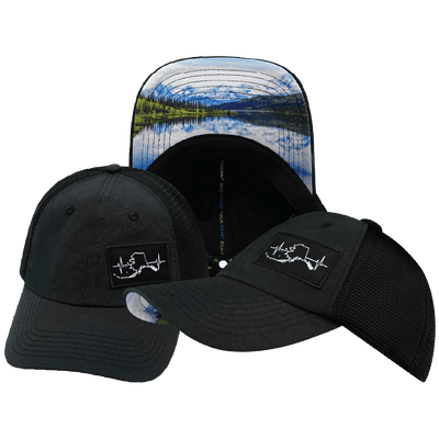 Alaska Hat — Dad Hat, Black, Soft Trucker Mesh