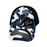 Alaska Hat, Dad Hat, Snapback, Camo, White, Gray, Blue, Black, Mens Hat, Womens Hat, Front Picture
