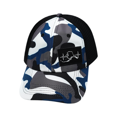 Alaska Hat, Dad Hat, Snapback, Camo, White, Gray, Blue, Black, Mens Hat, Womens Hat, Front Picture