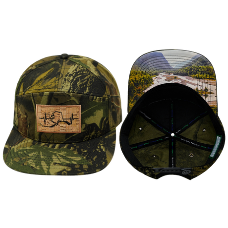 Alaska Hat, Flat Bill, Snapback Hat, Fall Tree Camo, Mens Hat, Womens Hat, Main  Picture