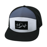 Alaska Hat, Flat Bill, Snapback Hat, Black, Gray, Charcoal, Mens Hat, Womens Hat, Front Picture