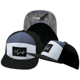 Alaska Hat, Flat Bill, Snapback Hat, Black, Gray, Charcoal, Mens Hat, Womens Hat, Main Picture