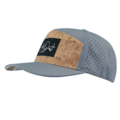 Alaska Hat, Flat Bill, Snapback Hat, Cork, Gray Blue, Mens Hat, Womens Hat, Side  Picture