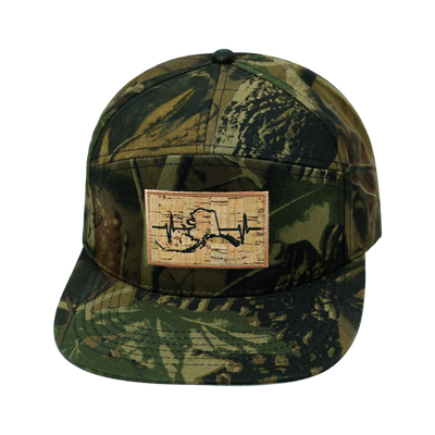 Alaska Hat, Flat Bill, Snapback Hat, Fall Tree Camo, Mens Hat, Womens Hat, Front  Picture