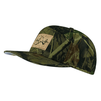 Alaska Hat, Flat Bill, Snapback Hat, Fall Tree Camo, Mens Hat, Womens Hat, Side  Picture