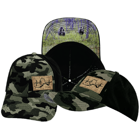 Alaska Hat, Low Profile, Ponytail, Snapback Hat, Camo, Black, Mens Hat, Womens Hat, Main Picture 