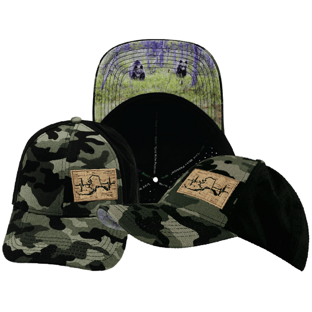 Alaska Hat, Low Profile, Ponytail, Snapback Hat, Camo, Black, Mens Hat, Womens Hat, Main Picture 