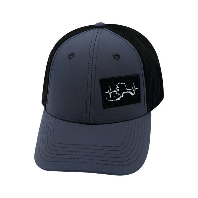 Alaska Hat, Low Profile, Ponytail, Snapback Hat, Charcoal, Black, Mens Hat, Womens Hat, Front Picture 