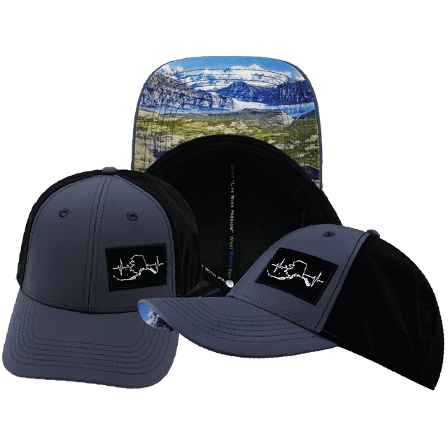 Alaska Hat, Low Profile, Ponytail, Snapback Hat, Charcoal, Black, Mens Hat, Womens Hat, Main Picture 