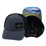 Alaska Hat, Low Profile, Ponytail, Snapback Hat, Charcoal, Black, Mens Hat, Womens Hat, Main Picture 